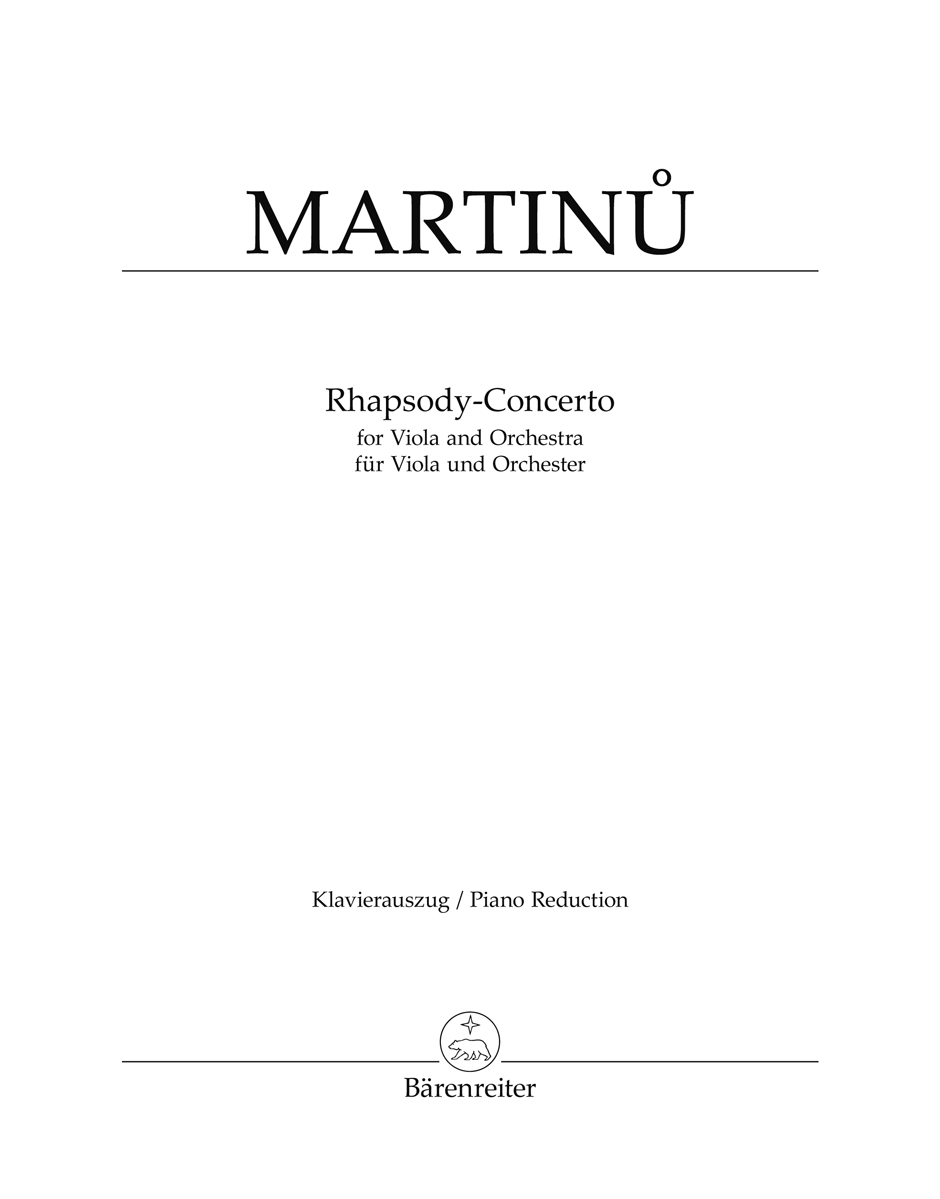 Bohuslav Martinu - Rhapsody Concerto